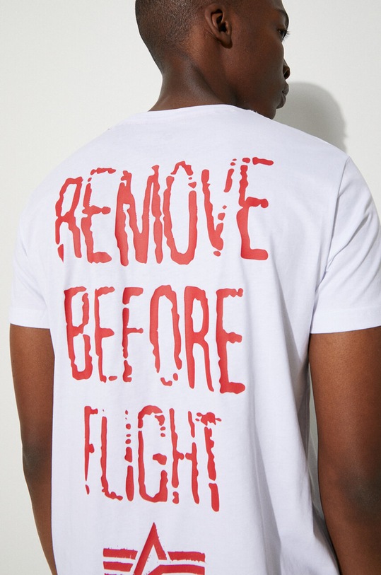 Alpha Industries t-shirt bawełniany RBF Moto 116512.09 biały