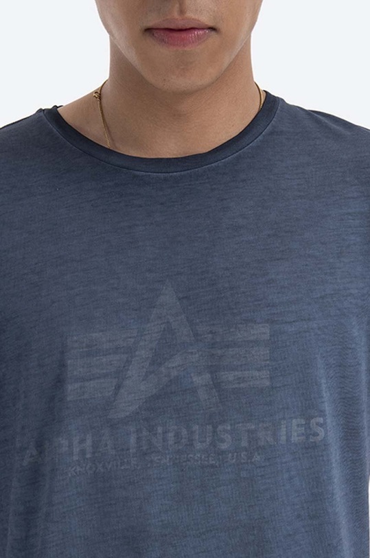 Alpha Industries cotton T-shirt Basic Tee Oildye blue 116515.07