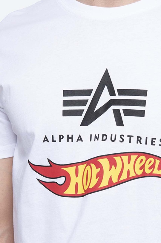 Alpha Industries cotton T-shirt Hot Wheels Flag white 116530.09