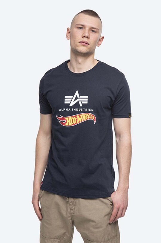 Alpha Industries cotton T-shirt Hot Wheels Flag T regular navy 116530.07