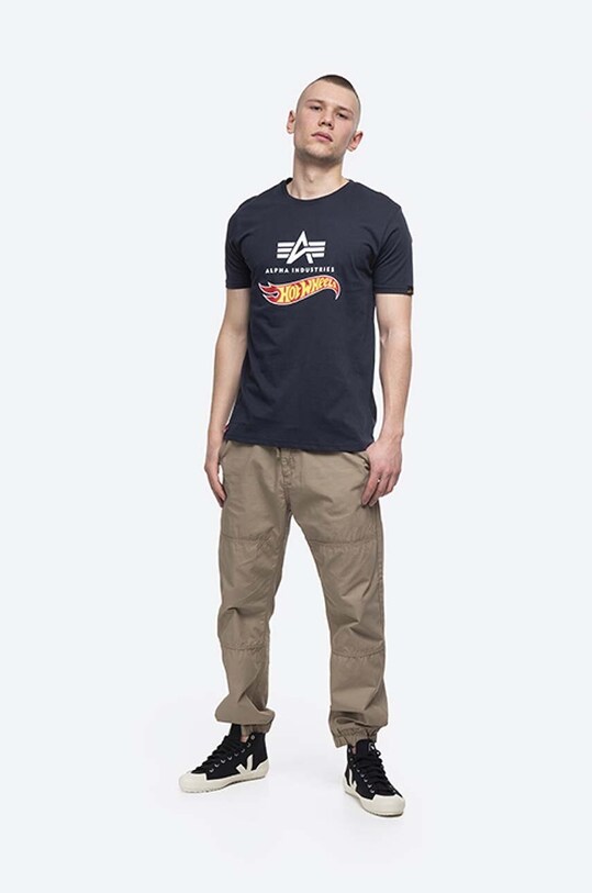 Alpha Industries cotton T-shirt Hot Wheels Flag T 116530.07 navy AA00