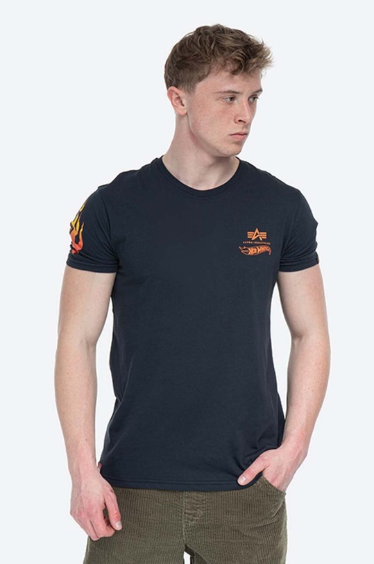 Alpha Industries cotton T-shirt Flame T cotton navy 116531.07