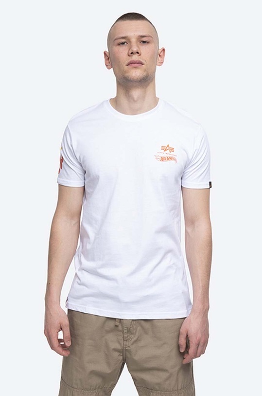 Alpha Industries cotton T-shirt Hot Wheels Flame cotton white 116531.09
