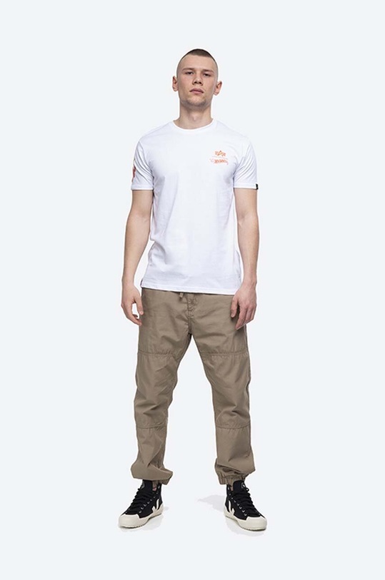 Alpha Industries cotton T-shirt Hot Wheels Flame 116531.09 white AA00