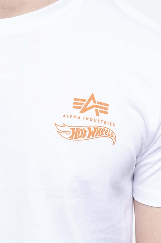 Alpha Industries cotton T-shirt Hot Wheels Flame 116531.09 white