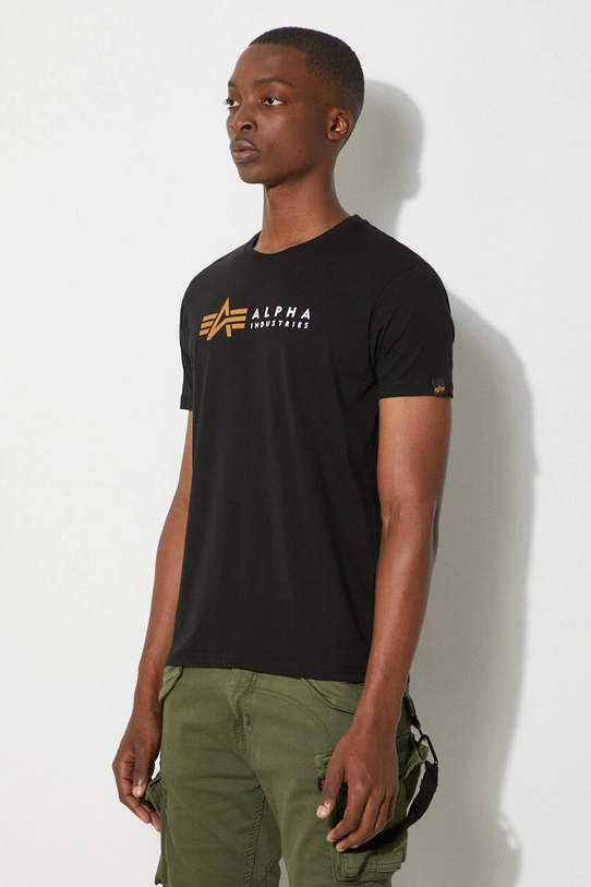 Alpha Industries t-shirt in cotone Label T nero 118502.03