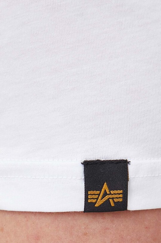 Alpha Industries tricou din bumbac Koszulka Alpha Industries Alpha Label T 118502 09 118502.09 alb