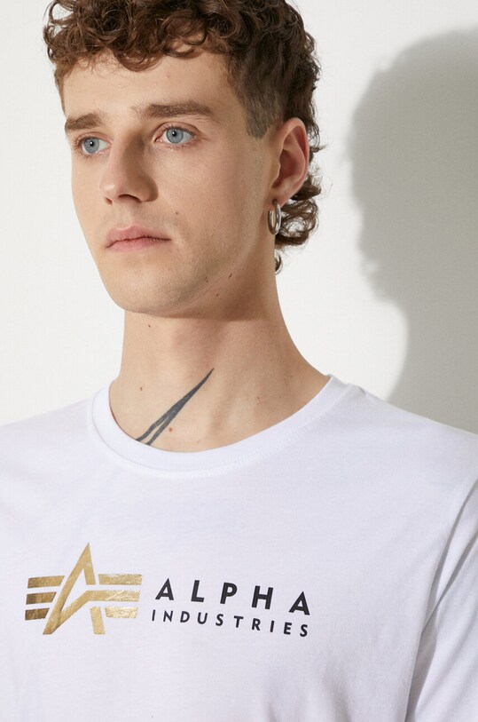 Alpha Industries tricou din bumbac Koszulka Alpha Industries Label 118502FP 09 118502FP.09 alb