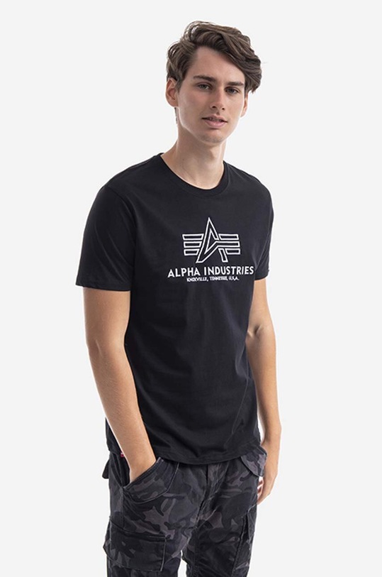 Alpha Industries tricou din bumbac imprimeu negru 118505.95