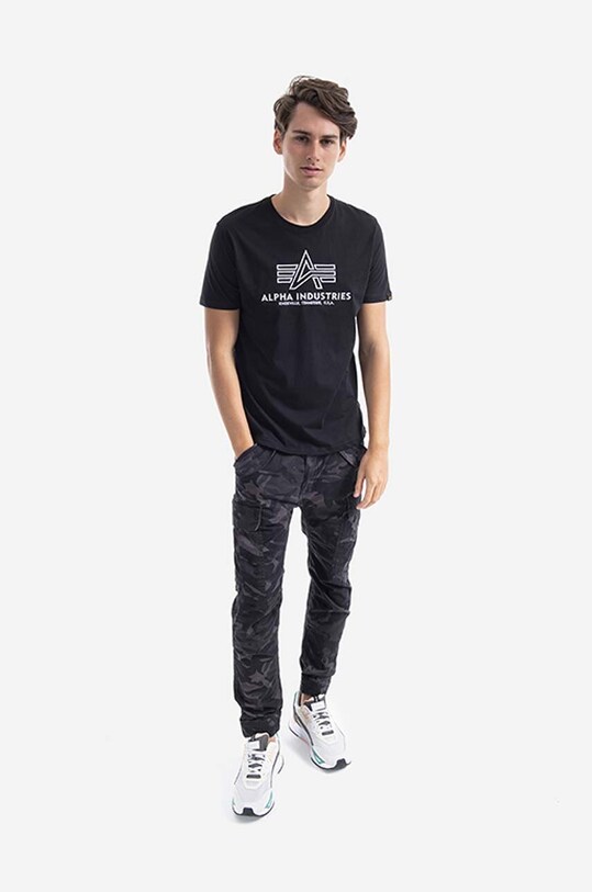 Pamučna majica Alpha Industries 118505.95 crna AA00
