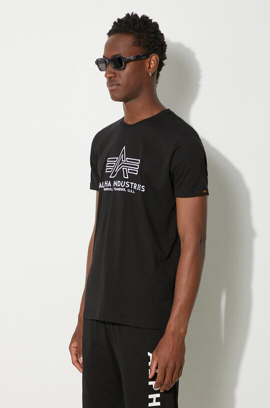 Bavlněné tričko Alpha Industries černá 118505.95