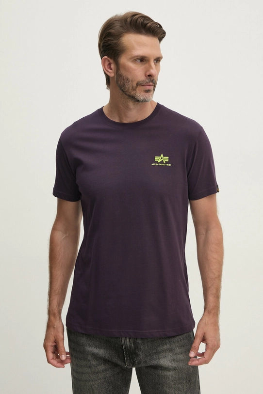 Alpha Industries t-shirt in cotone Backprint T regolare violetto 128507.03