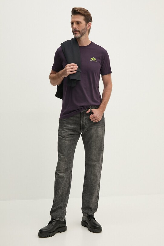 Alpha Industries cotton t-shirt Backprint T 128507.03 violet AW24
