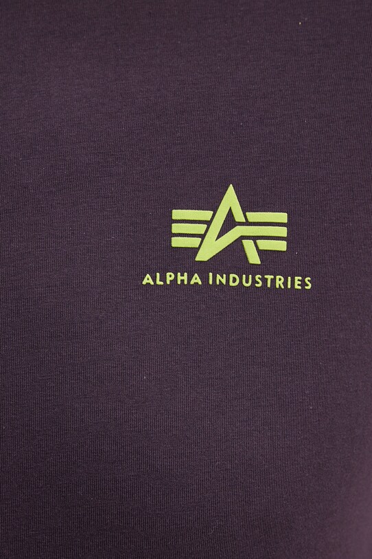 Alpha Industries cotton t-shirt Backprint T 128507.03 violet