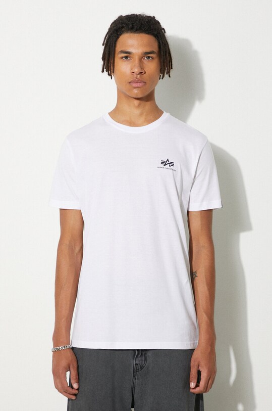 Alpha Industries t-shirt bawełniany Backprint T nadruk biały 128507.09