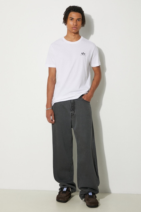 Alpha Industries tricou din bumbac Koszulka Alpha Industries Backprint T 128507 09 128507.09 alb AA00