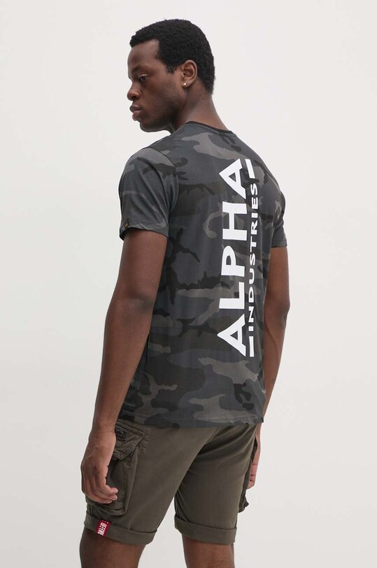 Alpha Industries tricou din bumbac print gri 128507C.125