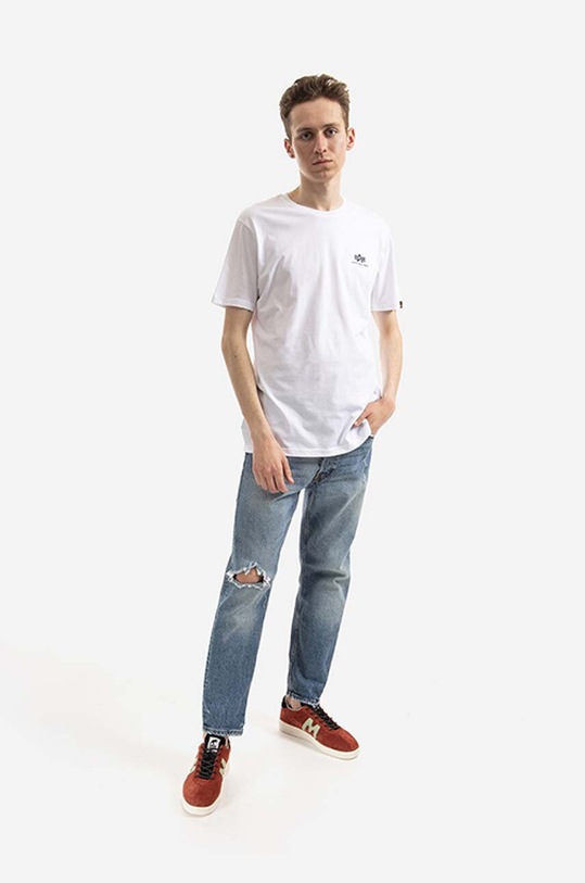 Bavlněné tričko Alpha Industries 128507CP.573 bílá AA00