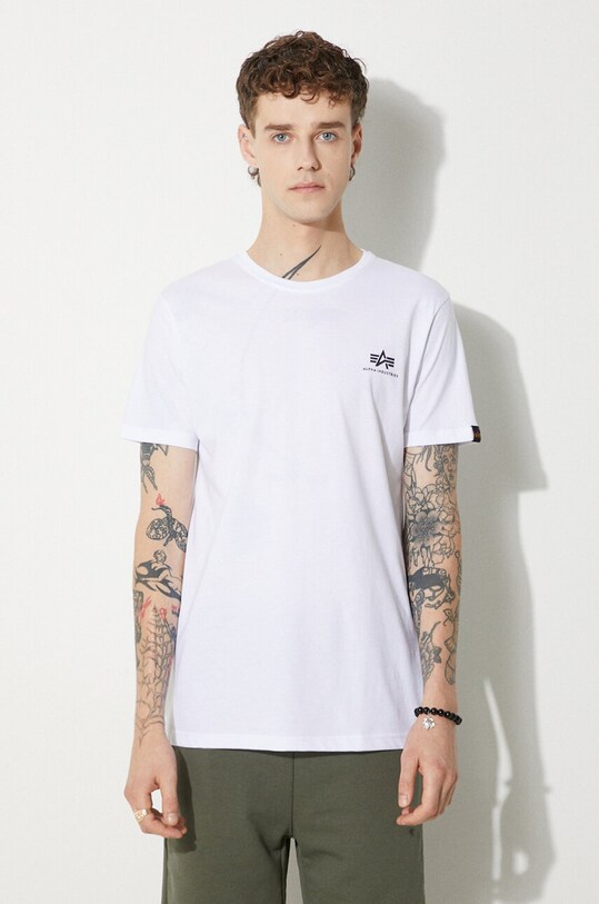 Odzież Alpha Industries t-shirt bawełniany 128507CP.573 biały