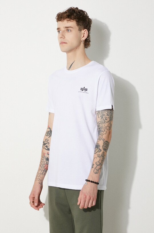 Alpha Industries t-shirt bawełniany biały 128507CP.573