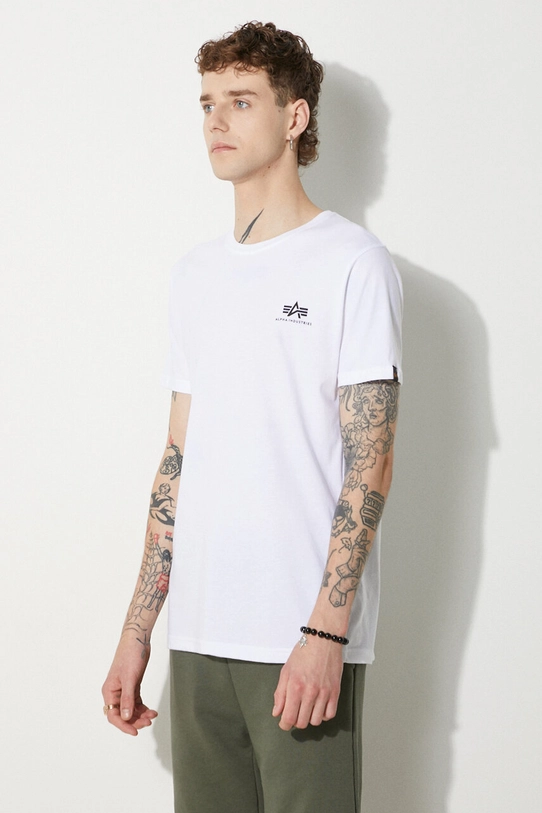 Alpha Industries t-shirt in cotone bianco 128507CP.573