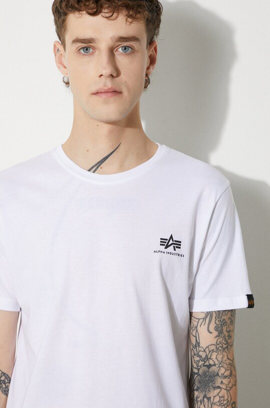 Alpha Industries t-shirt bawełniany 128507CP.573 biały