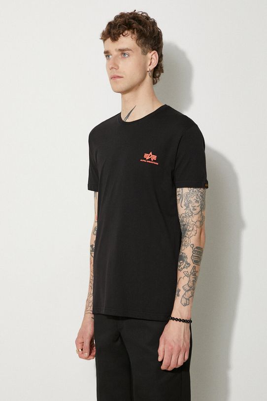 Одежда Хлопковая футболка Alpha Industries 128507RP.614 чёрный