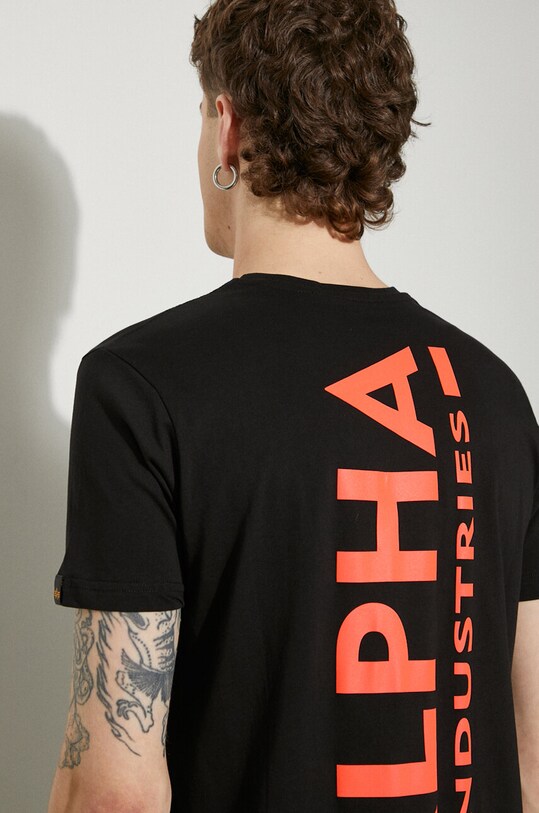 Alpha Industries t-shirt bawełniany czarny 128507RP.614