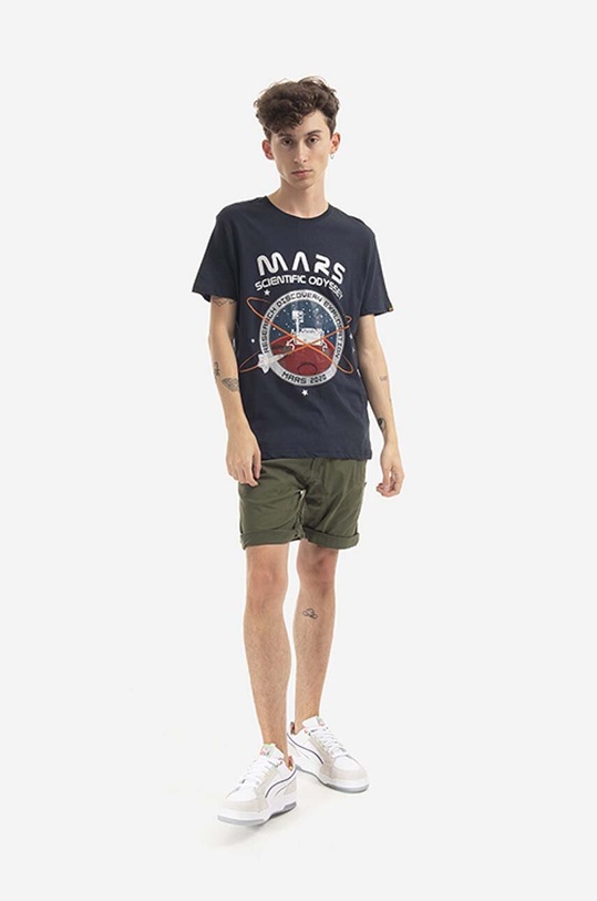 Одяг Бавовняна футболка Alpha Industries Mission To Mars T 126531.07 темно-синій