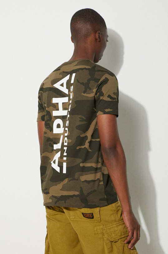 Alpha Industries cotton T-shirt Backprint T Camo 128507C.239 green AA00