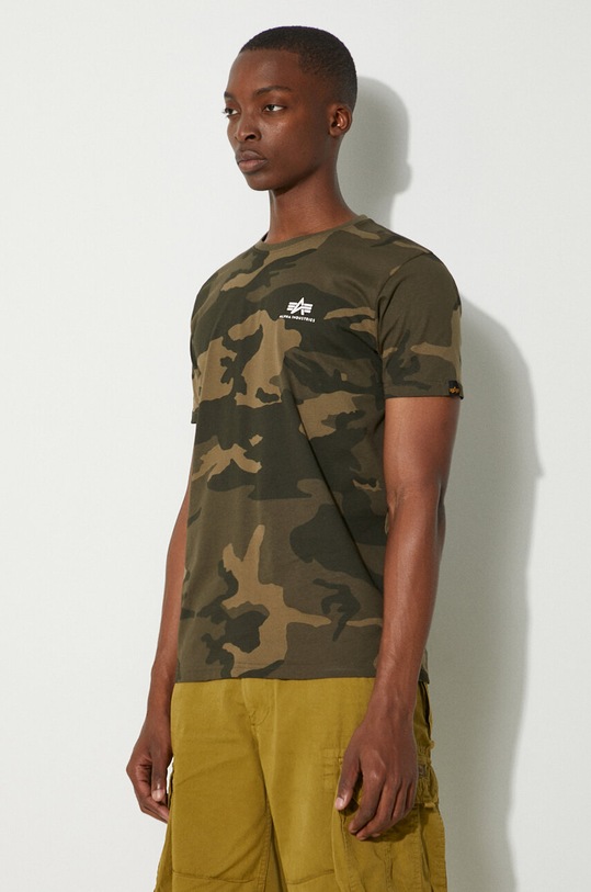 Clothing Alpha Industries cotton T-shirt Backprint T Camo 128507C.239 green