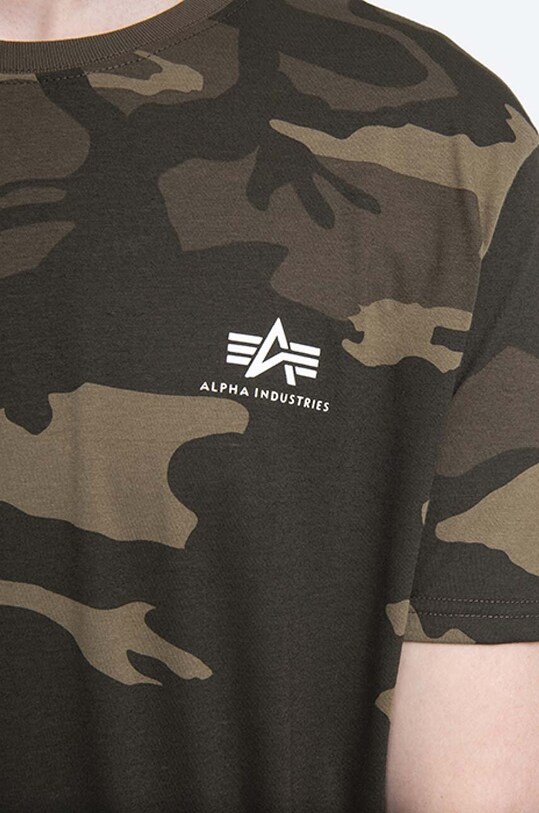 Alpha Industries tricou din bumbac Backprint T Camo verde 128507C.239