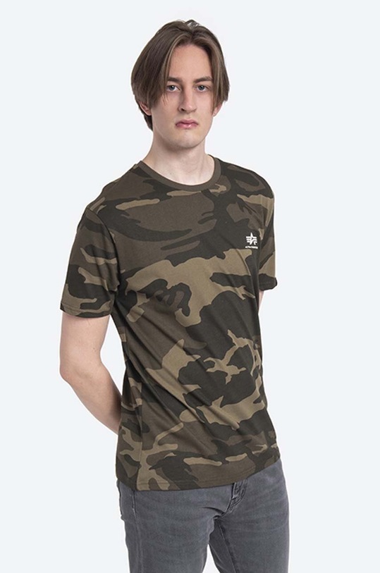 Бавовняна футболка Alpha Industries Backprint T Camo 128507C.239