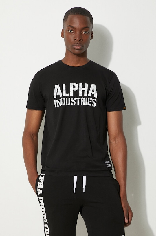 Alpha Industries tricou din bumbac print negru 156513.95