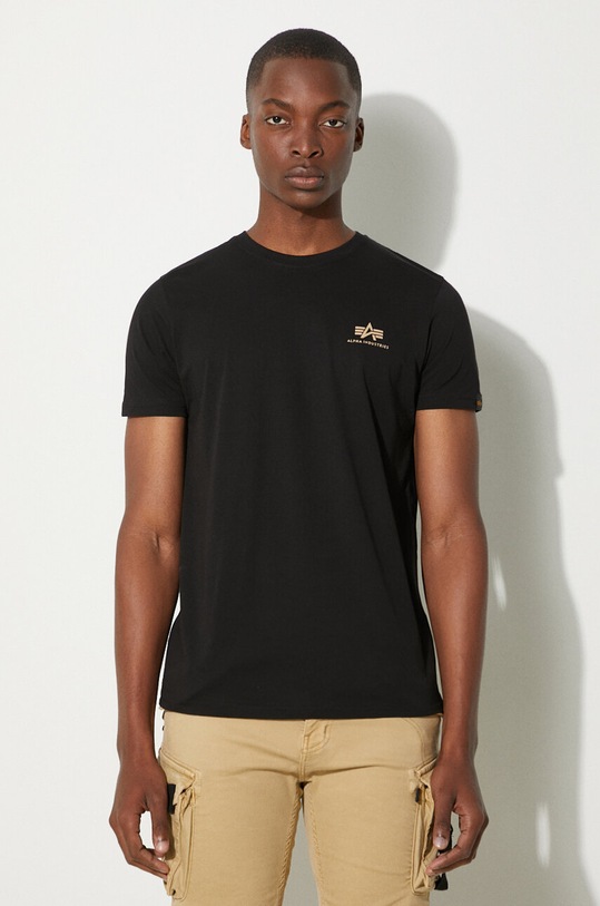 Alpha Industries t-shirt in cotone regolare nero 128507CP.380