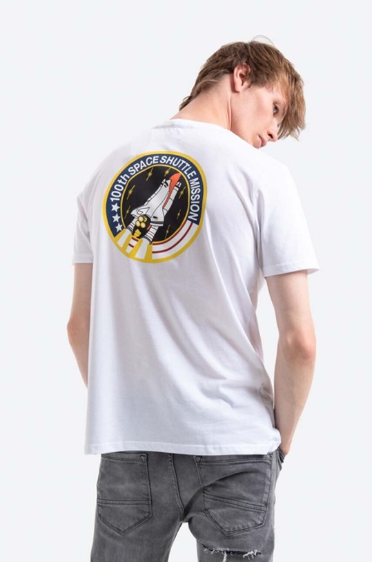 Îmbrăcăminte Alpha Industries tricou din bumbac Space Shuttle T 176507.09 alb