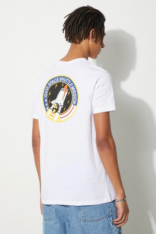 Clothing Alpha Industries cotton t-shirt Space Shuttle T 176507.09 white