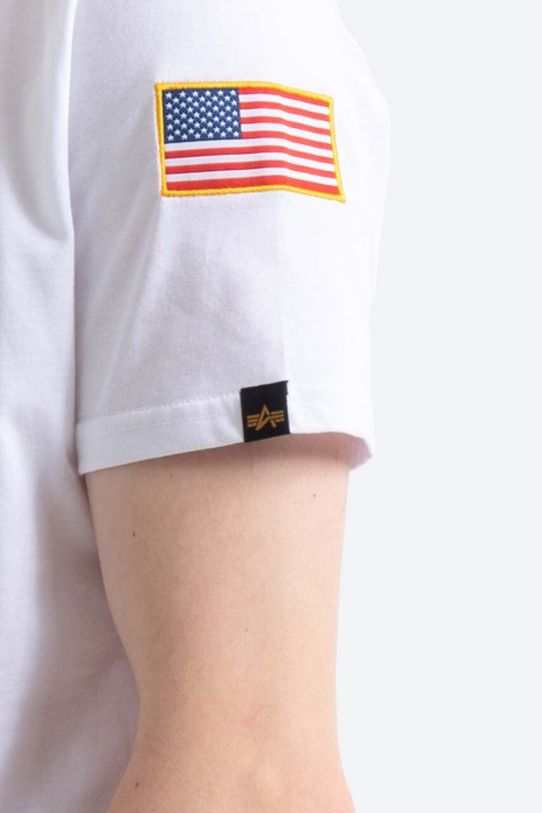 Bavlnené tričko Alpha Industries Space Shuttle T 176507.09 biela