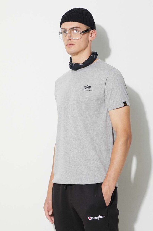 Alpha Industries t-shirt Basic T Small Logo szary 188505.17