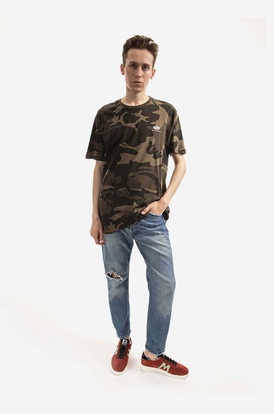 Alpha Industries tricou din bumbac 188505C.239 verde AA00