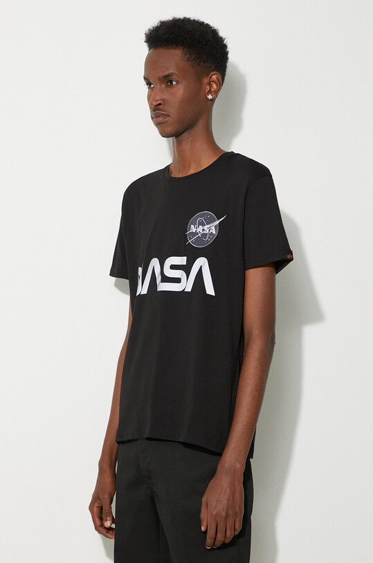 Alpha Industries cotton T-shirt x NASA black 178501.03