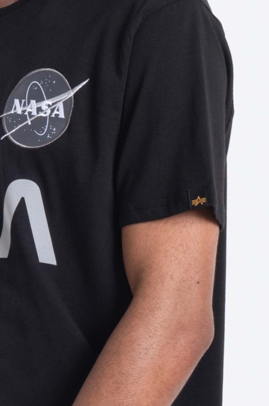 Alpha Industries tricou din bumbac x NASA 178501.03 negru