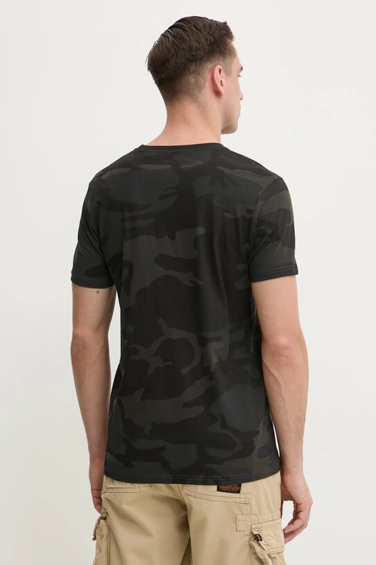 Clothing Alpha Industries cotton T-shirt Basic T Small Logo Camo 188505C.125 black