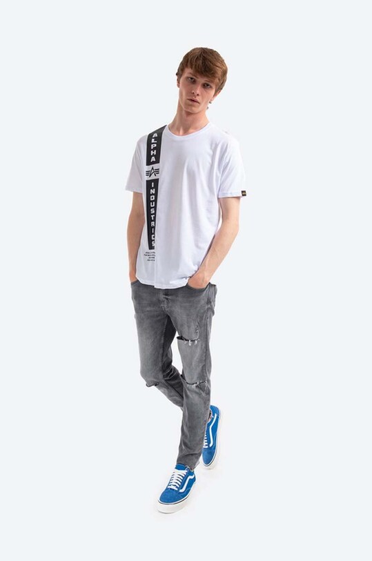 Alpha Industries t-shirt bawełniany Defense 198512.09 biały AA00
