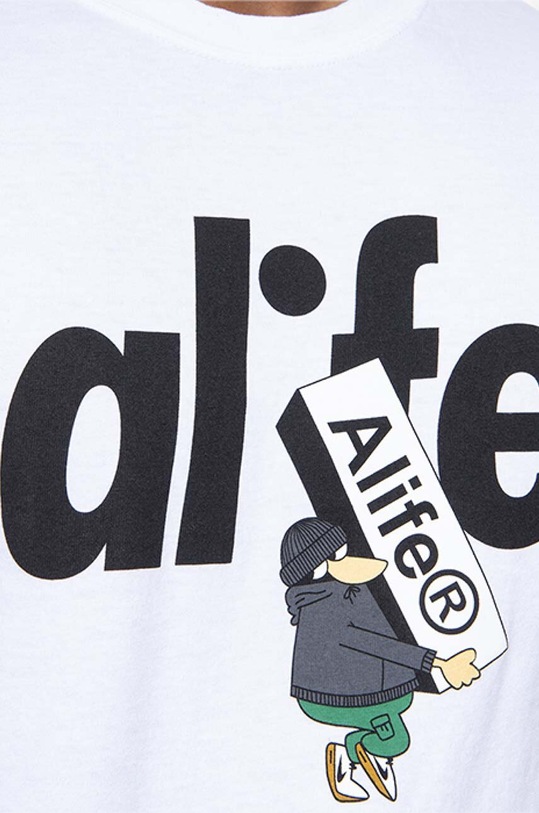 Alife cotton T-shirt Alife Boostin white ALISS20.59