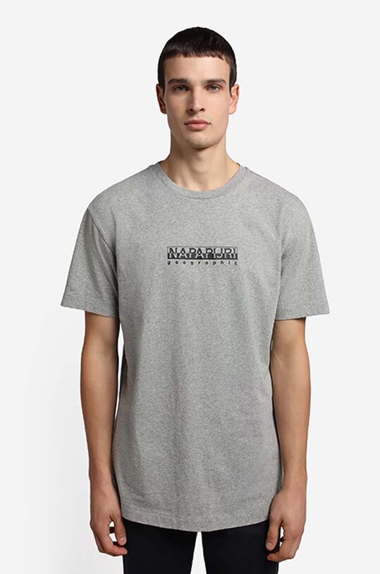 Napapijri t-shirt in cotone regolare grigio NA4GDR.160