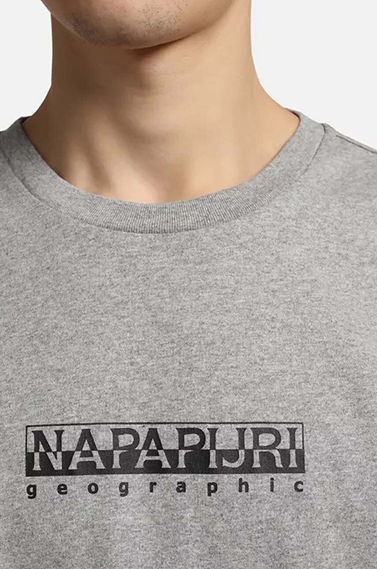 Хлопковая футболка Napapijri NA4GDR.160 серый