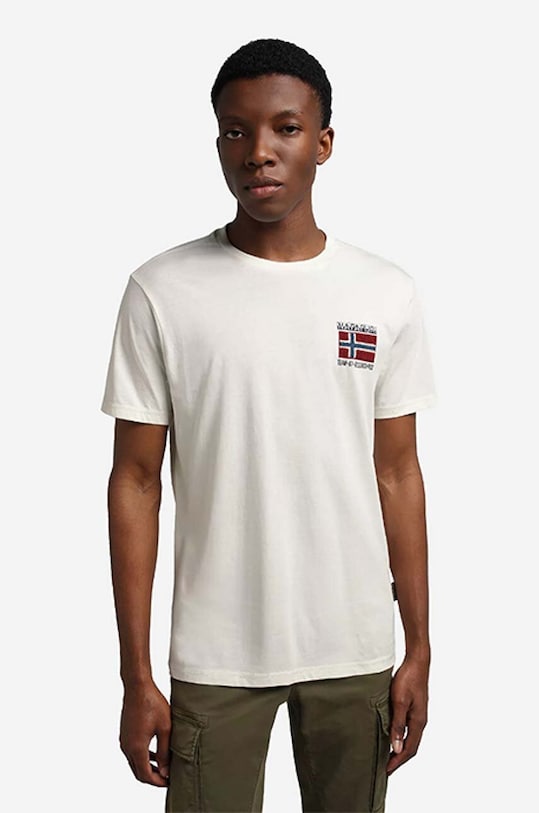 Napapijri cotton t-shirt regular beige NA4GBR.N1A