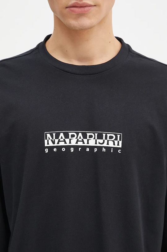 Napapijri cotton longsleeve top black NA4GK7.041