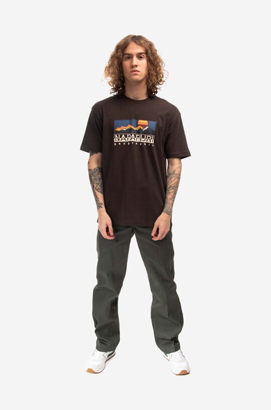 Napapijri tricou din bumbac NA4GM4.WA9 maro AA00